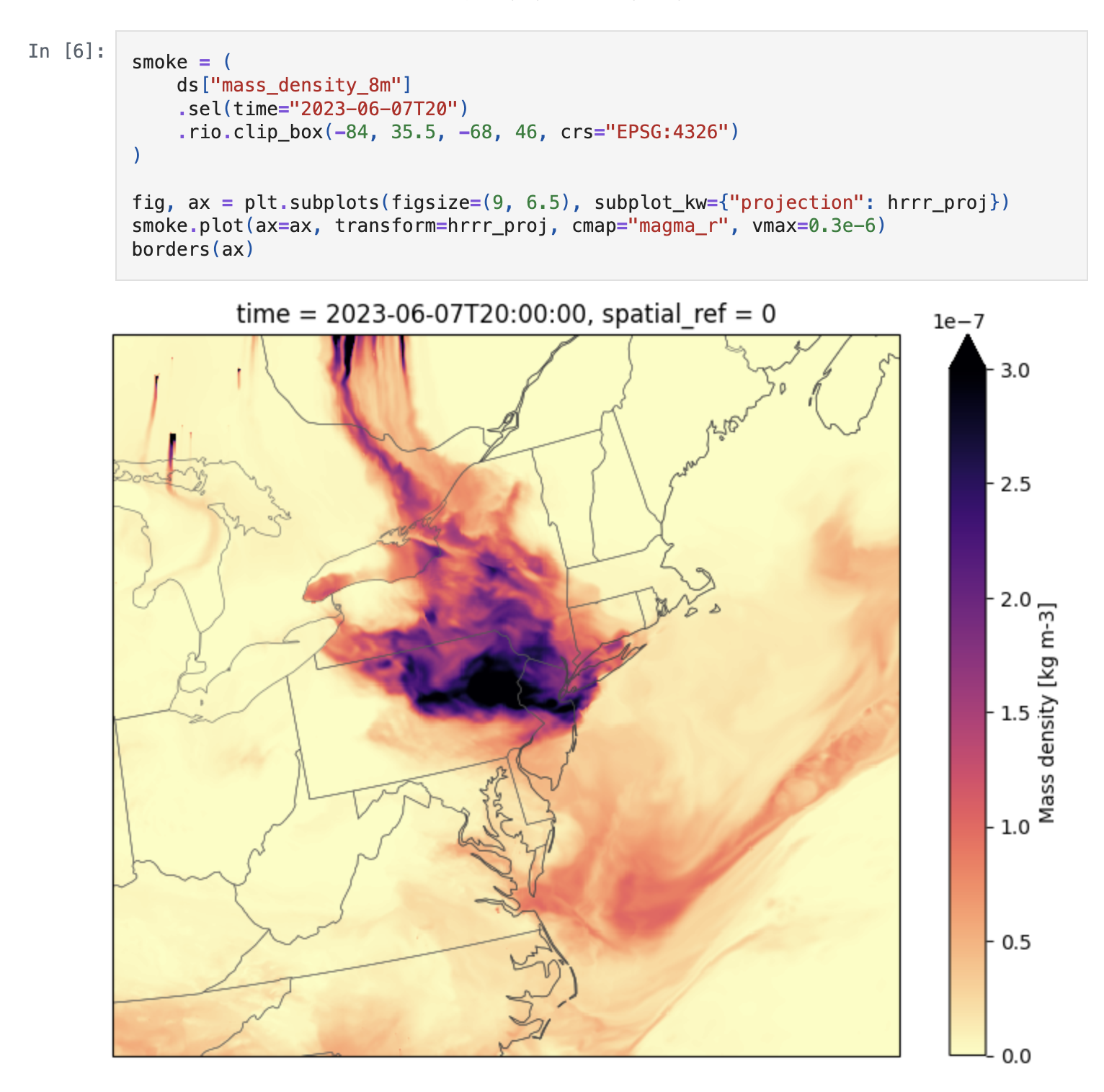 How far did the June 2023 Canadian wildfire smoke reach?